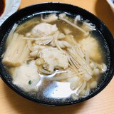 鳥つくねの中華スープ